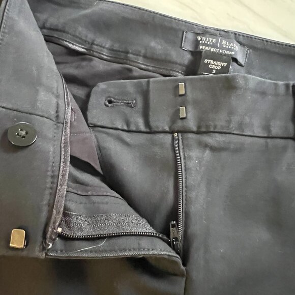 White House Black Market Perfect Form Black Pants - Straight Crop - Size 2 - Picture 9 of 13